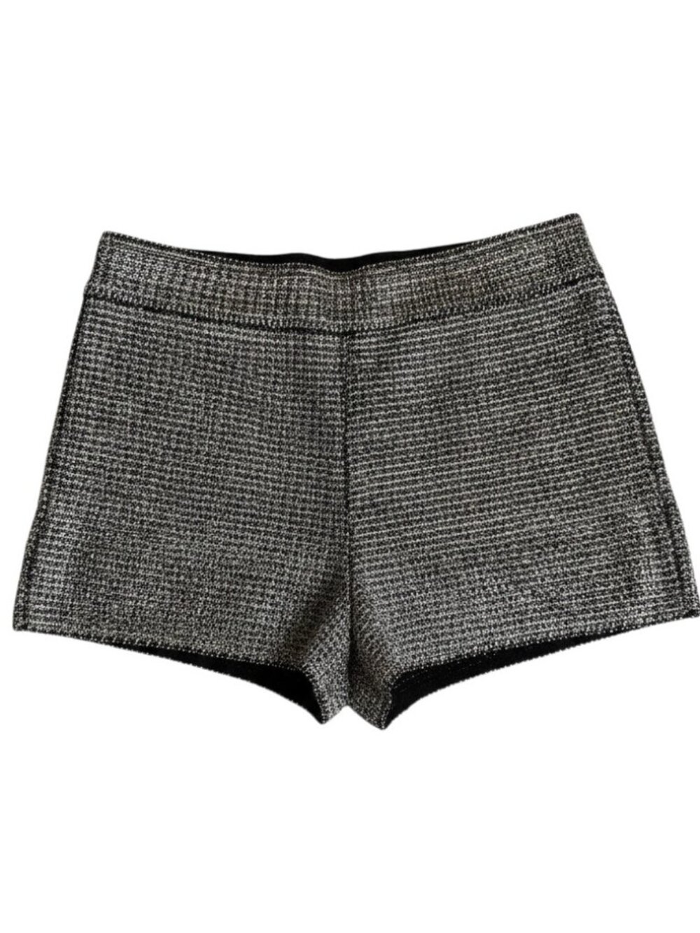 NWT Ark & Co Silver Black Metallic Stretch Pull-On Shorts Size Medium